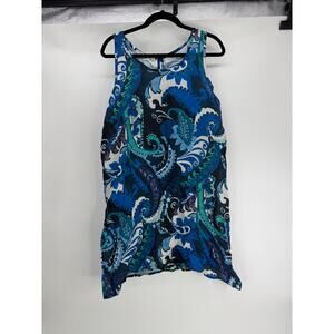 cristina vergani pasley printed sleeveless linen dress
